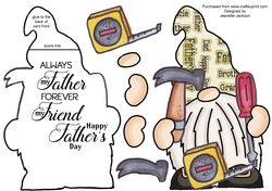Tools Dad Gnome Fathers Day Shaped Card