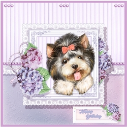 Fluffy Puppy  6 x 6  Card