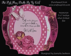 Hot Pink Peony Double Pop Up Get Well Soon Card