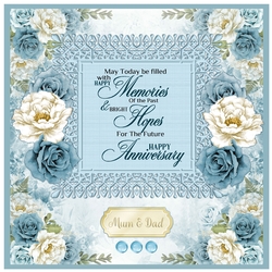 Floral and Flourishes 9 Anniversary Card 8 x 8