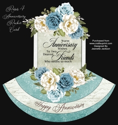 Roses 4 Anniversary Rocker Shaped Card