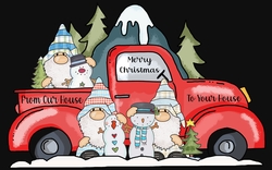 Snow Village Gnome Family Shaped Card