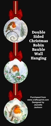 Double-sided Christmas Robin Wall Hanging Decoration