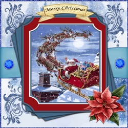 Santa and Sleigh 7 x 7 Card