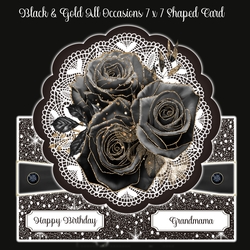 Black & Gold All Occasions 7 x 7 Shaped Card