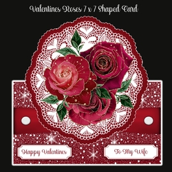 Valentine Roses 7 x 7 Shaped Card
