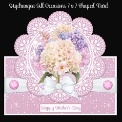 Hydrangea All Occasions 7 x 7 Shaped Card