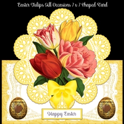 Easter Tulips All Occasions 7 x 7 Shaped Card