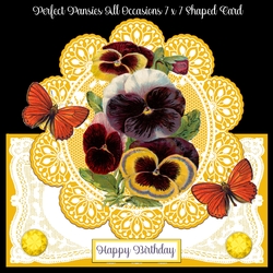 Perfect Pansies All Occasions 7 x 7 Shaped Card