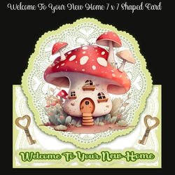 Welcome To Your New Home 7 x 7 Shaped Card