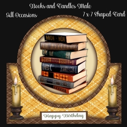 Books & Candles All Occasions 7 x 7 Shaped Card