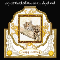 Big Cats Cheetah All Occasions 7 x 7 Shaped Card