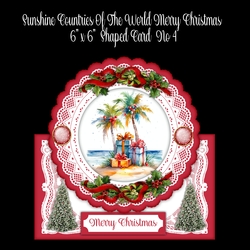 Sunshine Countries Of The World Merry Christmas 6 x 6 Shaped Card No 4