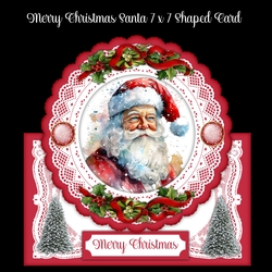 Merry Christmas Santa 7 x 7 Shaped Card