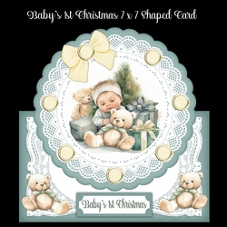 Baby`s 1st Christmas 7 x 7 Shaped Card