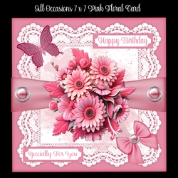 All Occasions 7 x 7 Pink Floral Card