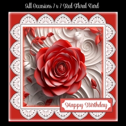 All Occasions 7 x 7 Red Floral Card