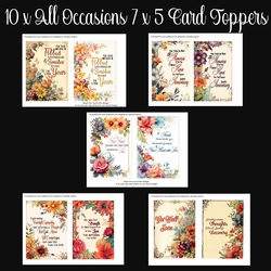 10 x All Occasions 7 x 5 Card Toppers