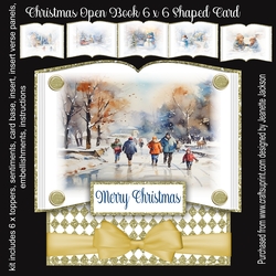 Christmas Scene Open Book 6 x 6 Shaped Card Mini Kit