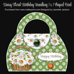 Daisy Floral Birthday Handbag 7 x 7 Card