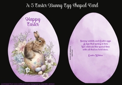 7 x 5 Easter Bunny Egg Shaped Card