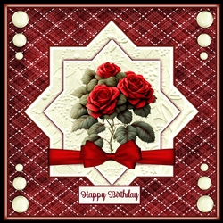 All Occasions Star Red Rose 7 x 7 Card