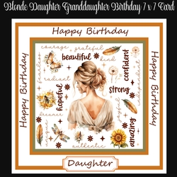 Image of cup1286814_2474 - Blonde Daughter Granddaughter Female 7 x 7 Birthday Card