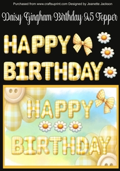 Daisy Gingham Birthday A5 Card Topper