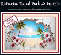 All Occasions Tropical Beach A5 Tent Card