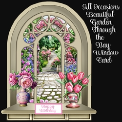 All Occasions Beautiful Garden Through The Bay Window Shaped Card