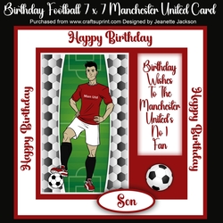 Birthday Football 7 x 7 Manchester United Player Card