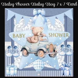 Baby Shower Baby Boy 7 x 7 Card
