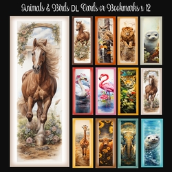 Animals & Birds DL Toppers OR Bookmarks x12