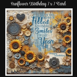 Sunflower Birthday 7 x 7 Card