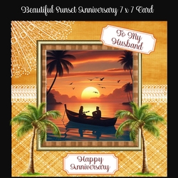 Beautiful Sunset Anniversary 7 x 7 Card
