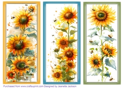 Beautiful Sunflowers DL Toppers Or Bookmarks