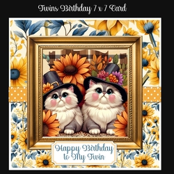Twins Birthday 7 x 7 Card