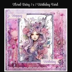 Floral Fairy 7 x 7 Birthday Card