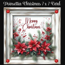 Poinsettia Christmas 7 x 7 Card