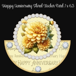 Happy Anniversary Floral Rocker Card 7 x 6.5