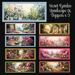 Secret Garden Floral Landscape DL Toppers x 9 