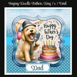 cup1371111_2474 - Singing Doodle Fathers Day 7 x 7 Card