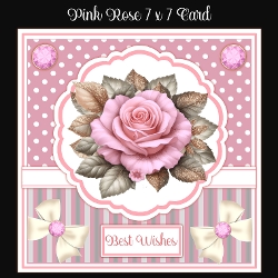 cup1373196_2474 - Pink Rose 7 x 7 Card