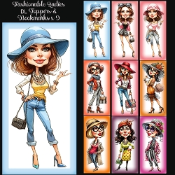Fashionable Ladies DL Toppers & Bookmarks x 9
