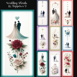 Wedding Floral DL Toppers x 9