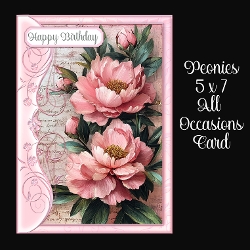Peonies 5 x 7 All Occasions Card