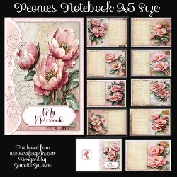 cup1379024_2474 - Peonies Notebook A5 Size 