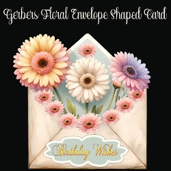Gerbers Floral Envelope Shaped Card