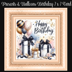 Presents & Balloons Birthday 7 x 7 Card