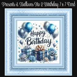 Presents & Balloons No 2 Birthday 7 x 7 Card